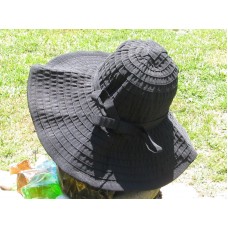 San Diego Hat Co. Mujer&apos;s Ribbon Large Brim Black Hat SPF Protection One Size 807928026491 eb-76382515
